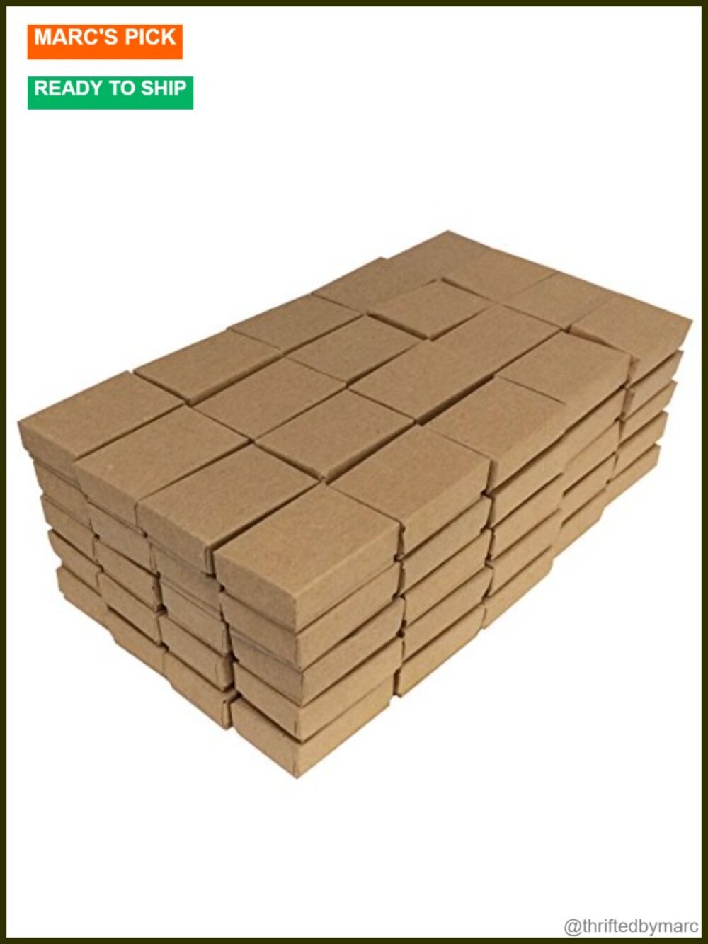 100 Kraft Cotton Filled Jewelry Gift Boxes Small Earring Display
